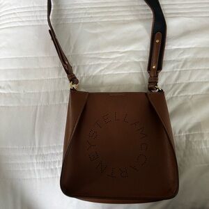 Stella McCartney Eco Alter Nappa Perforated Logo Tiny Crossbody Cinnamon